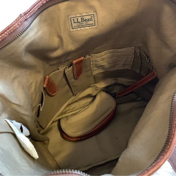 L.L. Bean Leather Messenger Tote (Medium), Brown Leather - Picture 6 of 11